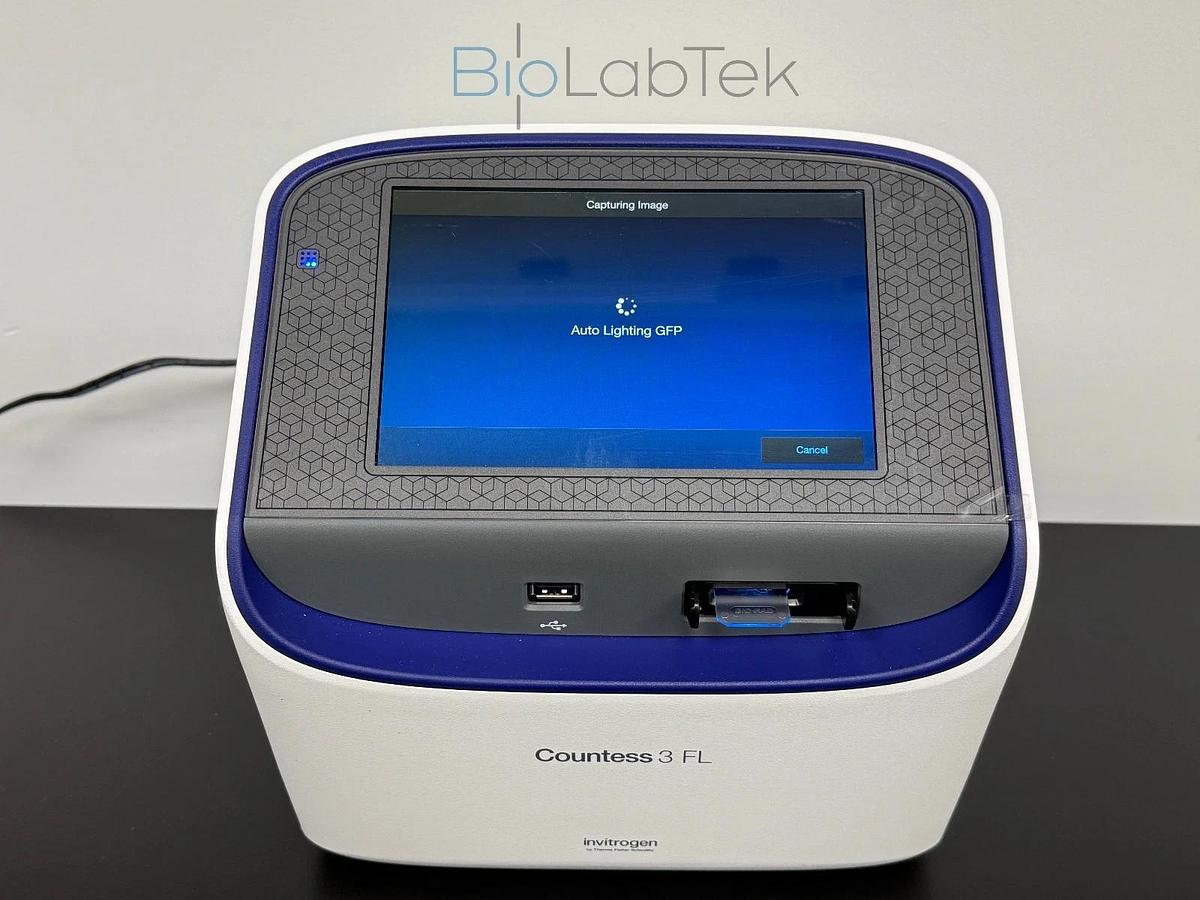 Used Thermo Invitrogen Countess 3 FL Cell Counter with Evos TxRed & GFP Led Cubes