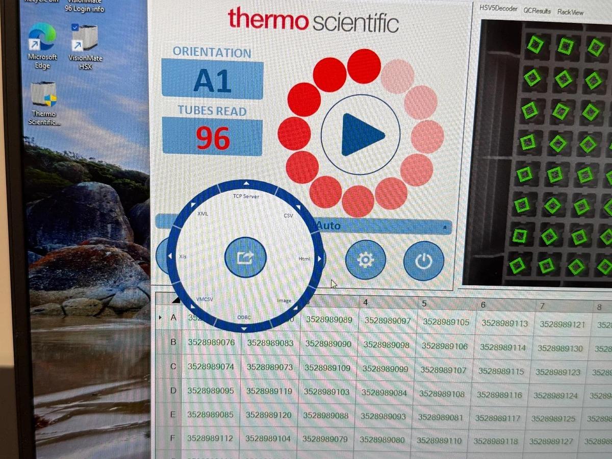 Used Thermo Scientific VisionMate HSX 2D Barcode Rack Reader scanner +laptop/soft