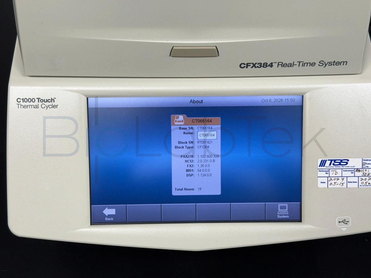 Used Bio-Rad CFX384 Touch Real-Time PCR Detection System | 19 Hours