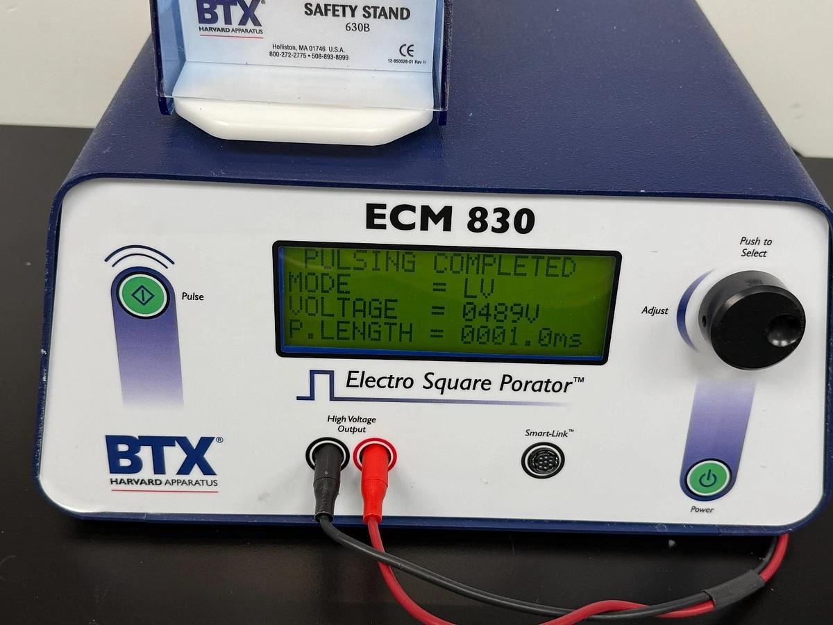 Used BTX Harvard Apparatus ECM 830 Square Wave Electroporation System w/ safety stand