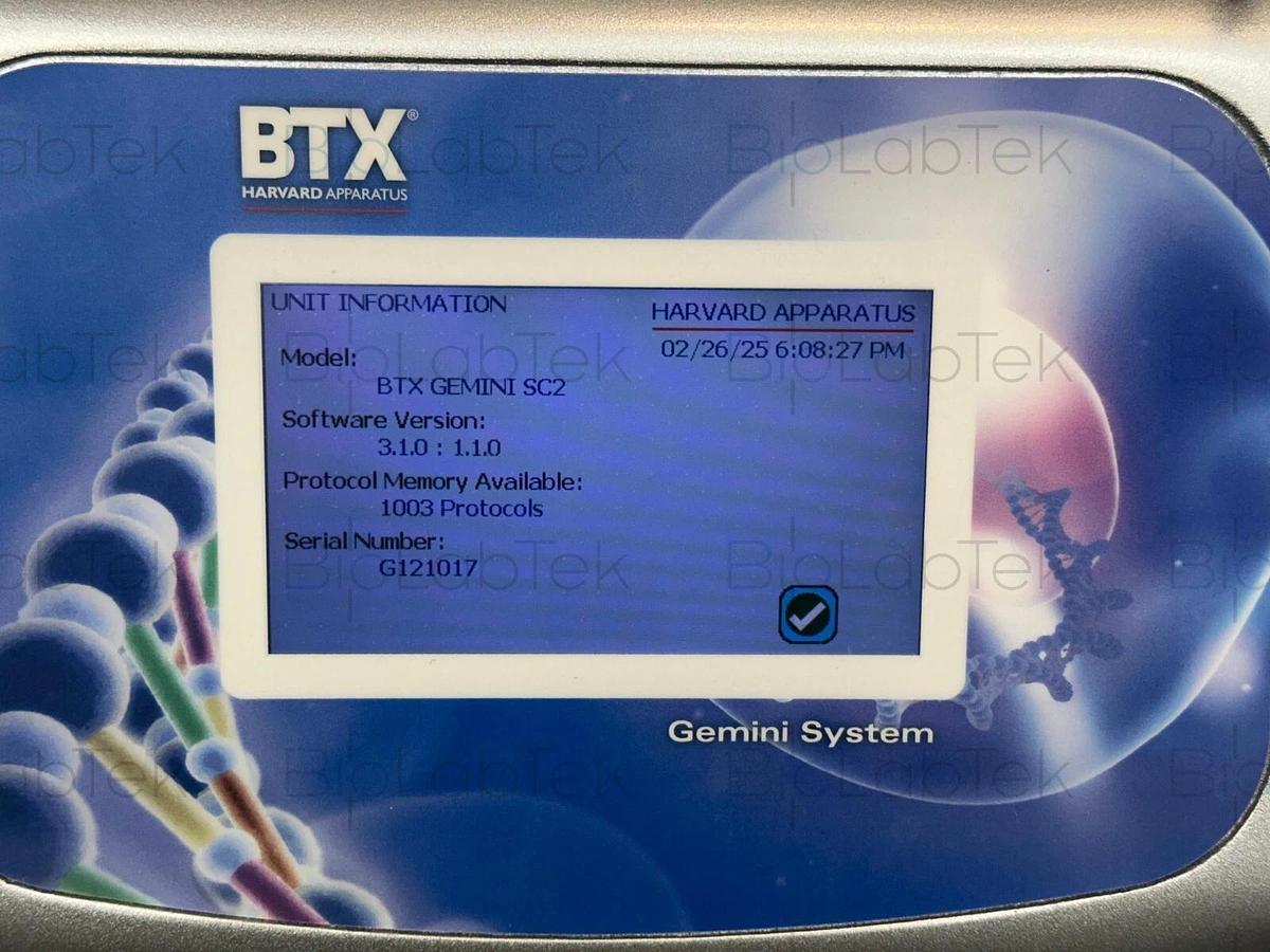 Used BTX Gemini SC2 Twin Wave Electroporator with safety dome