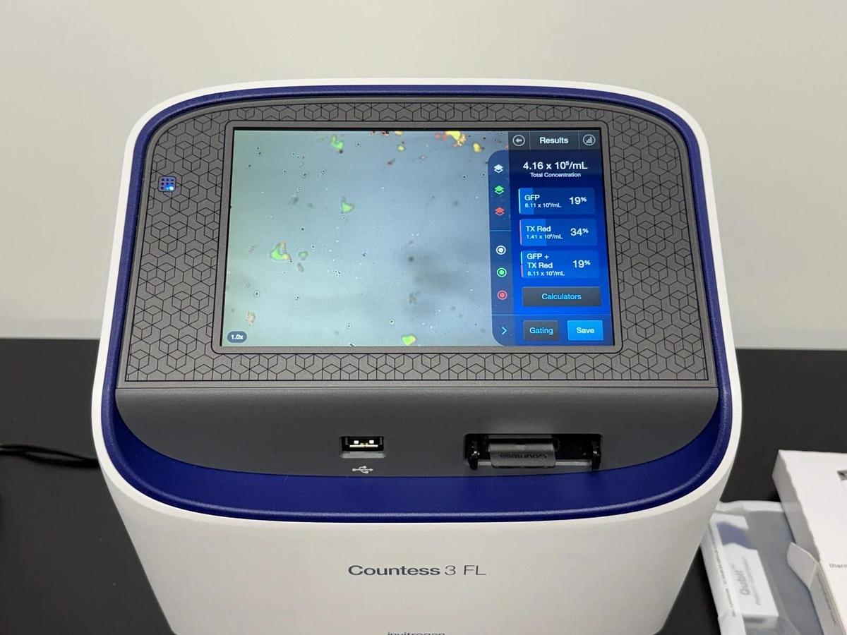 Used Invitrogen Countess 3 FL Automated Cell Counter | GFP & TX Red EVOS Light Cubes