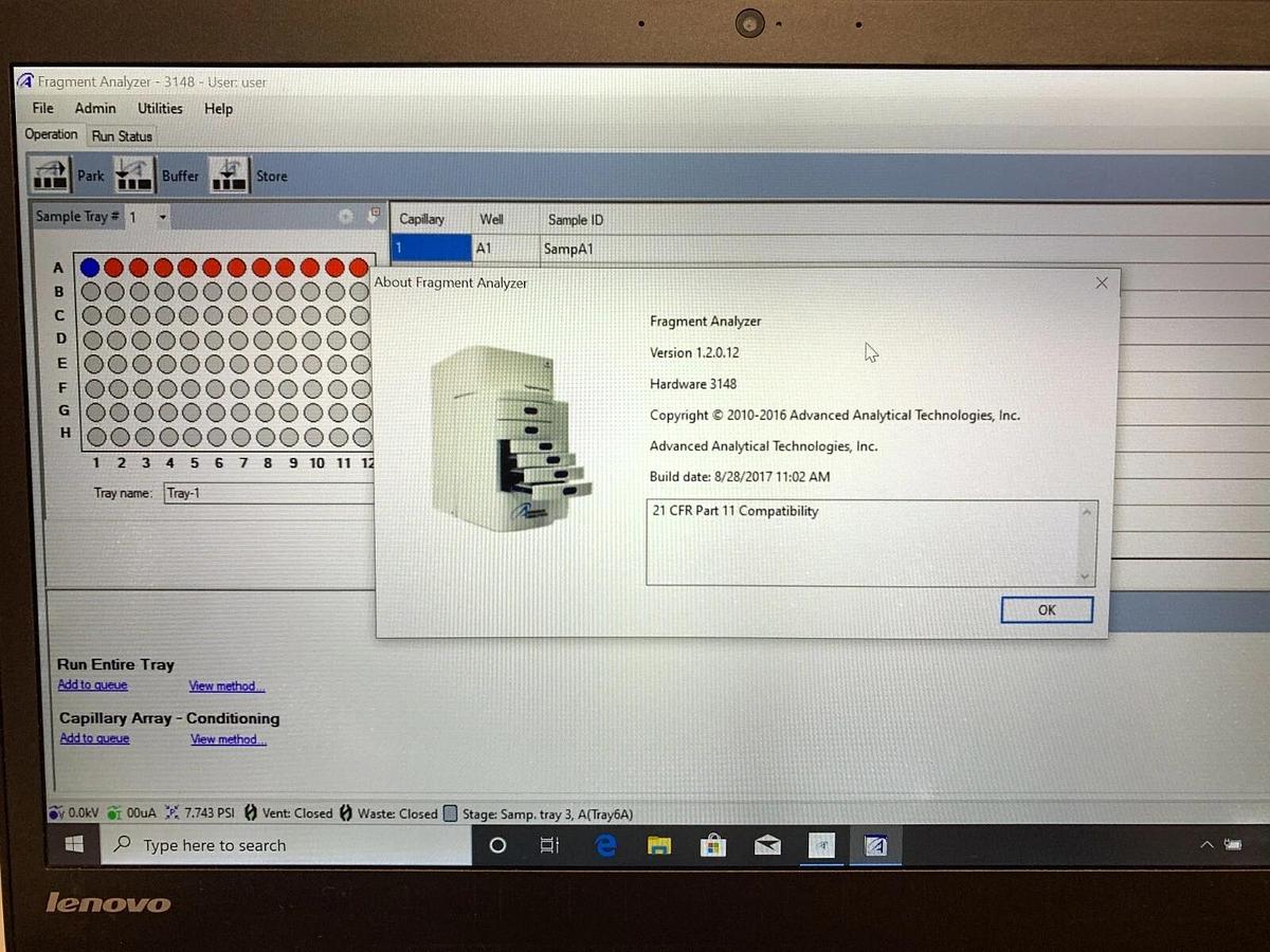 Used AATI Advanced Analytical Agilent Fragment Analyzer Automated CE System