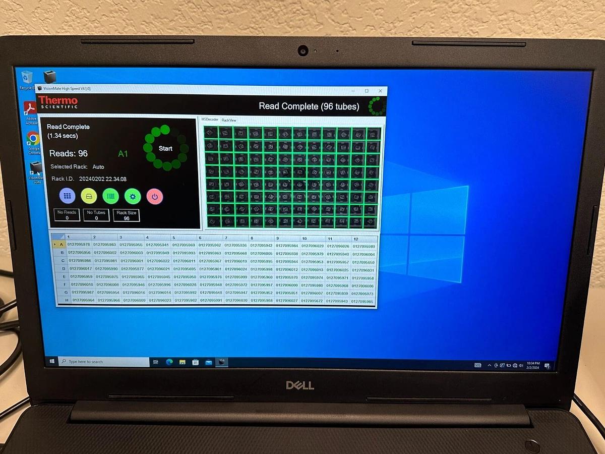 Used Thermo Visionmate HS storage tube rack high speed 2D barcode reader system