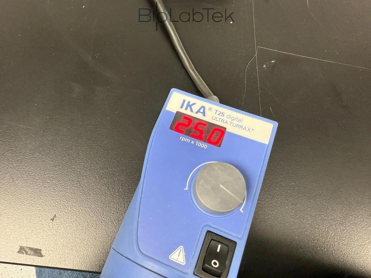 Used IKA T25 digital homogenizer disperser with element tool 1-50mL range