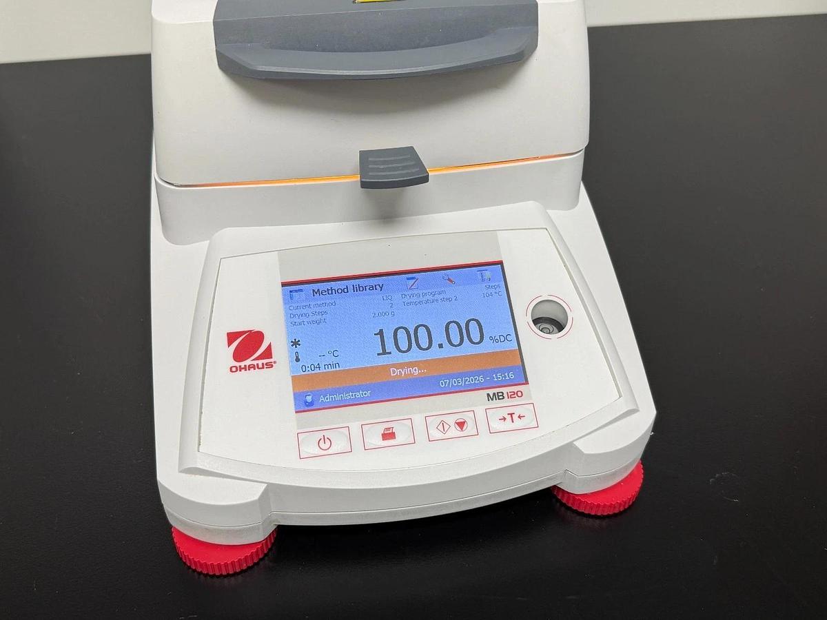 Used Ohaus MB120 Moisture Analyzer | Halogen Heating, 120g x 0.001g Benchtop