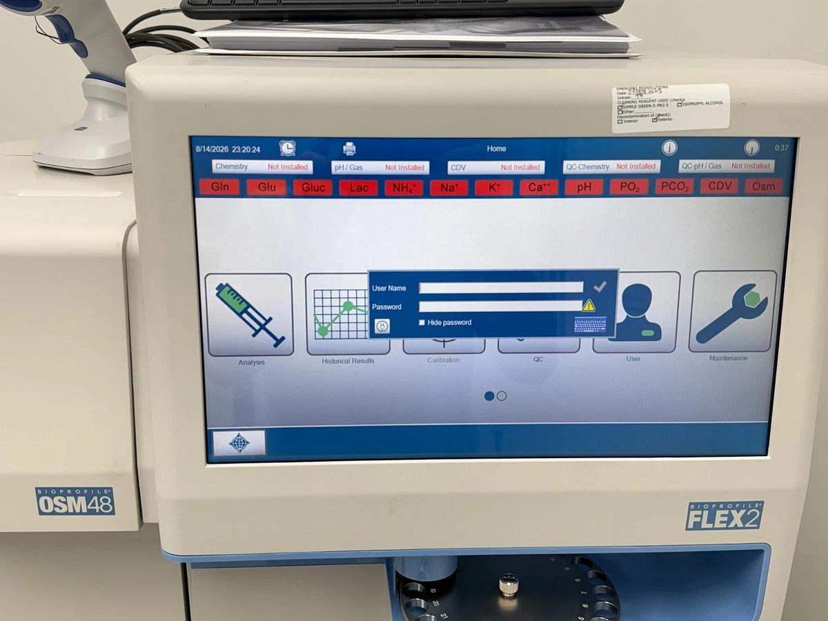Used Nova Biomedical BioProfile FLEX2 Cell Culture Analyzer OSM48 | Osmolality CDV