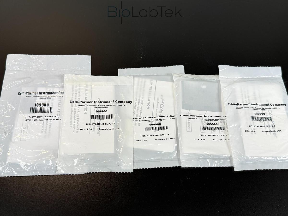 Used 5 piece Cole-Parmer Masterflex Peristaltic Pump stacking clip kit 109900