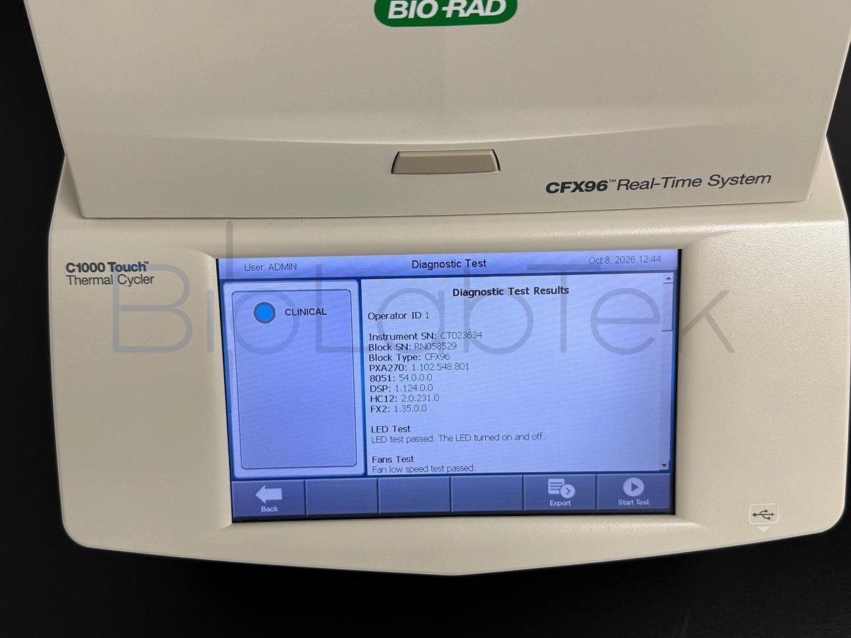 Used Bio-Rad CFX96 Touch Real-Time PCR Detection System | Low Hours