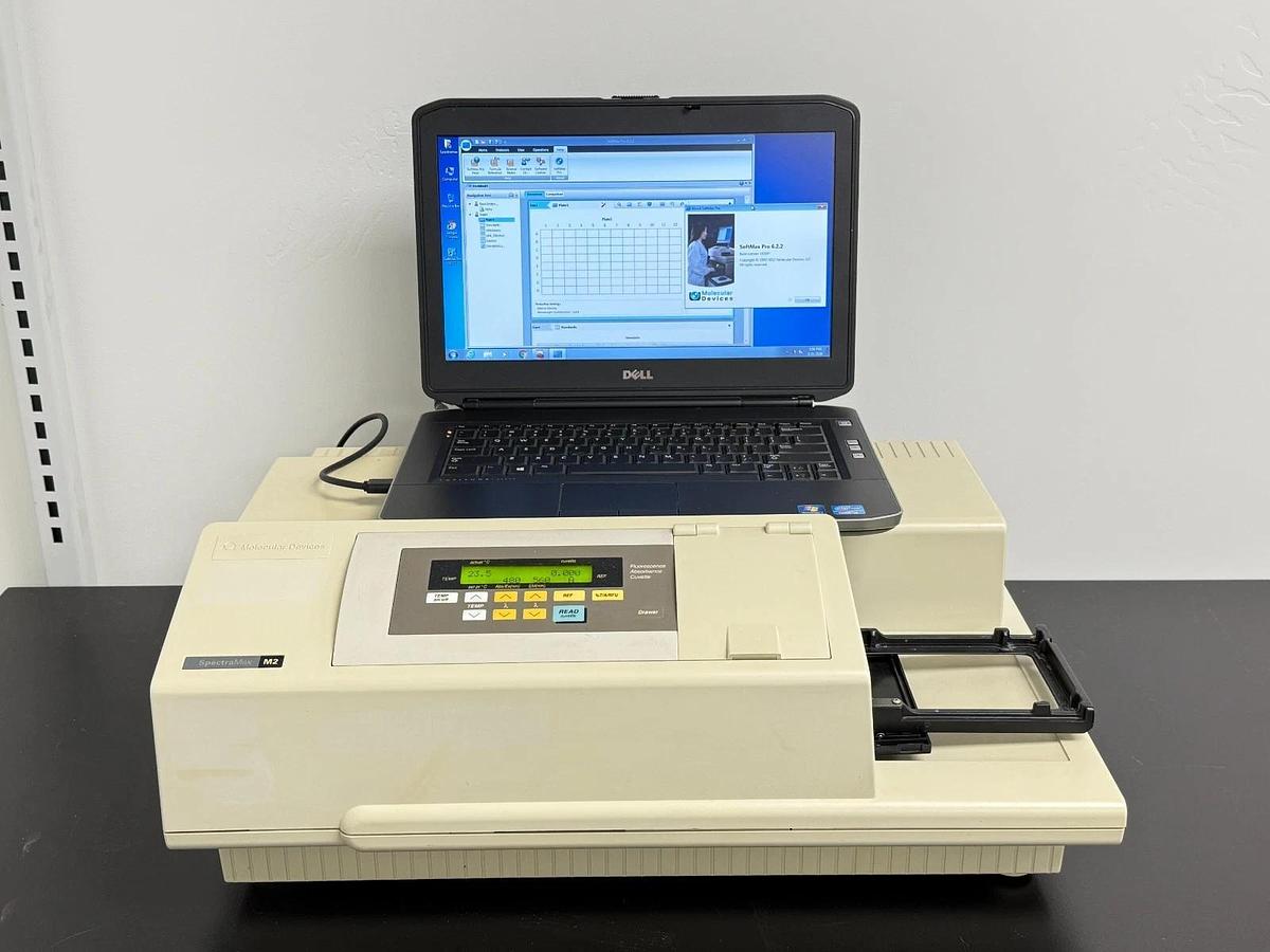 Used Molecular Devices SpectraMax M2 Multimode Microplate Reader w/pc & soft Pro 6.2