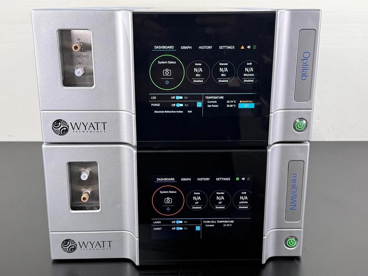 Used Wyatt Technology miniDAWN MALS & Optilab dRI Detector Pair | SEC-MALS HPLC