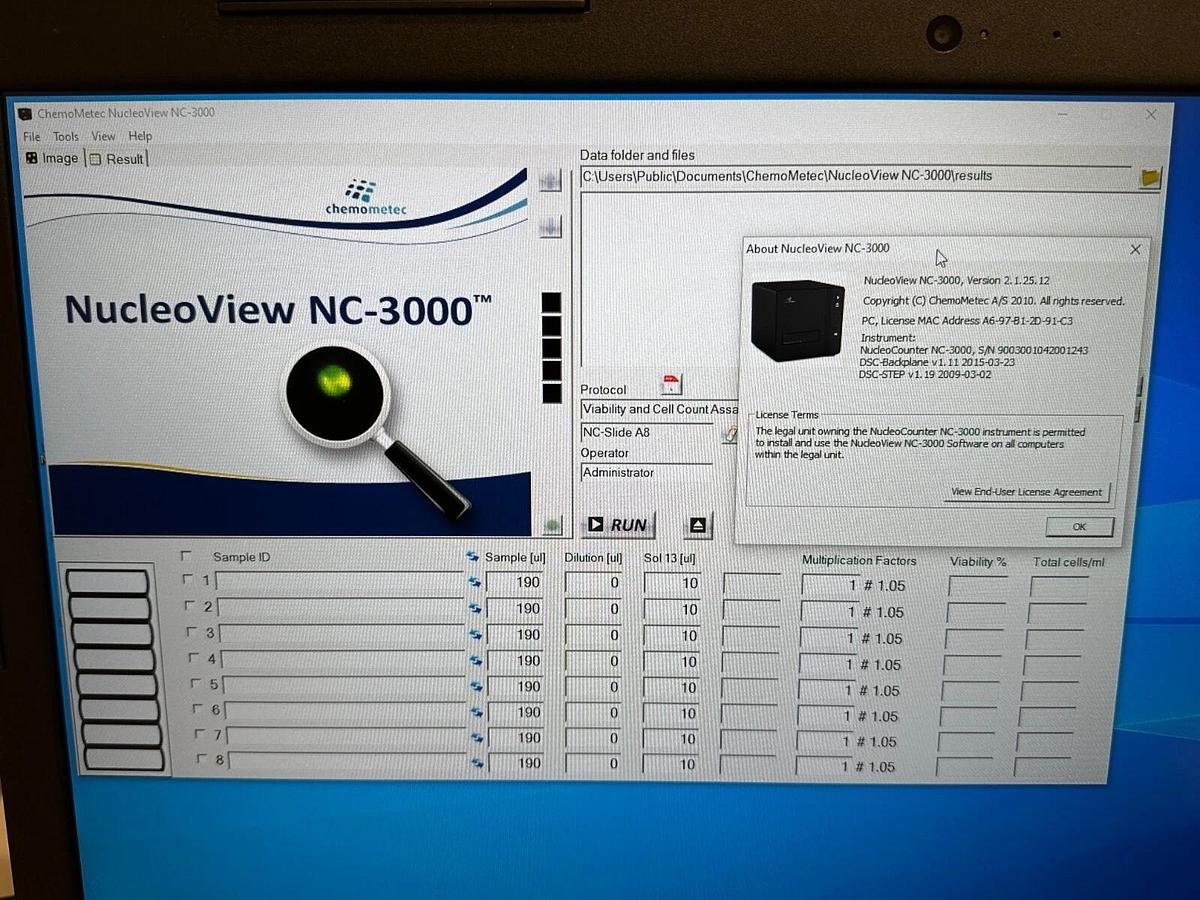 Used Chemometec NucleoCounter NC-3000 Advanced image cytometer Cell Analyzer