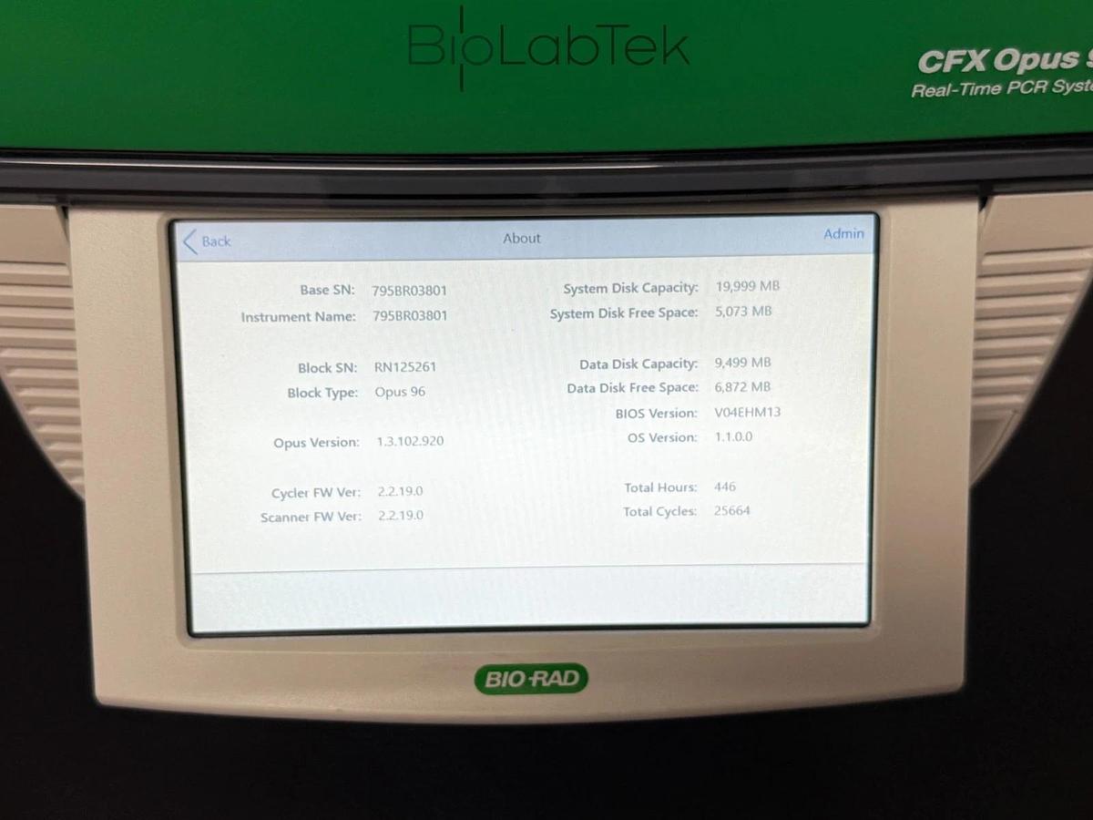 Used Bio-Rad CFX Opus 96 well Real-Time qPCR System 2021