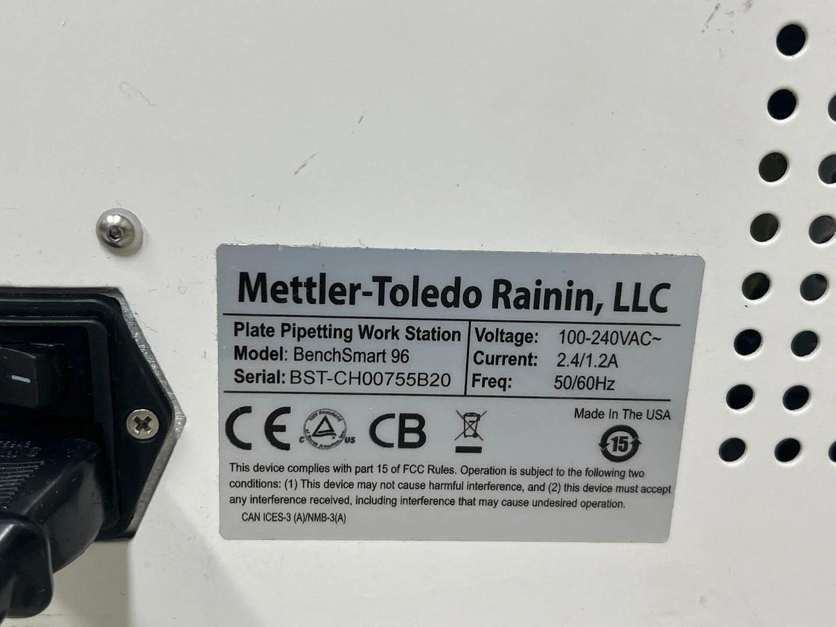 Used Mettler Toledo Rainin BenchSmart 96 pipetting workstation No-Head No-ipad