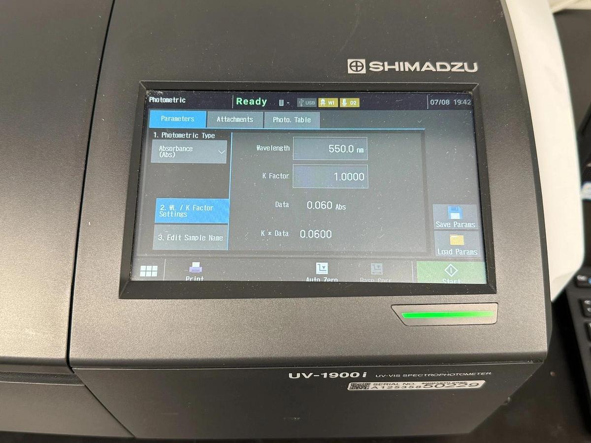 Used Shimadzu UV-1900i UV-VIS Spectrophotometer | Double-Beam Benchtop