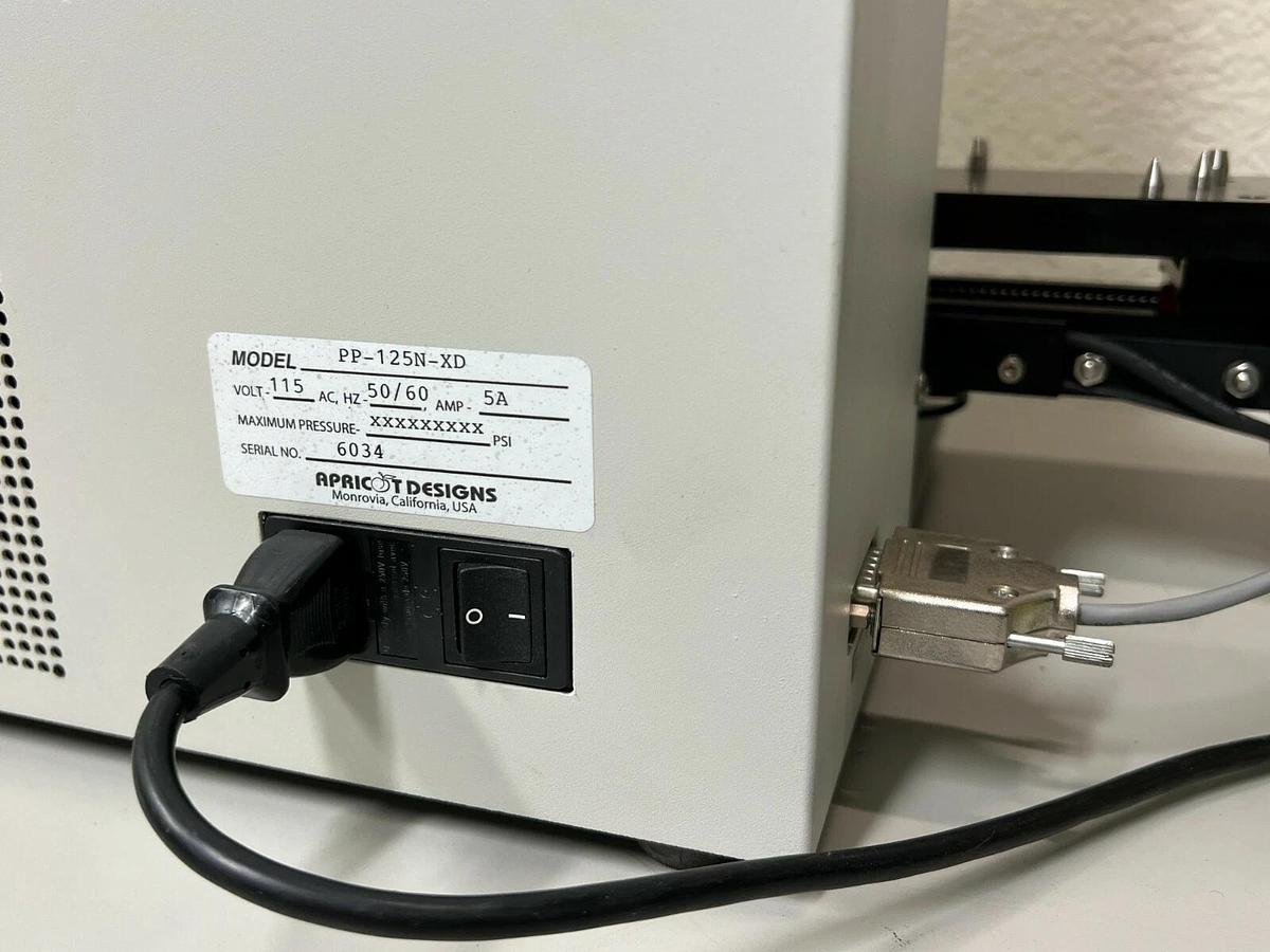 Used Apricot Designs 384 96 Pipettor Liquid Handler PP-125N-XD w/ pc and 2 heads