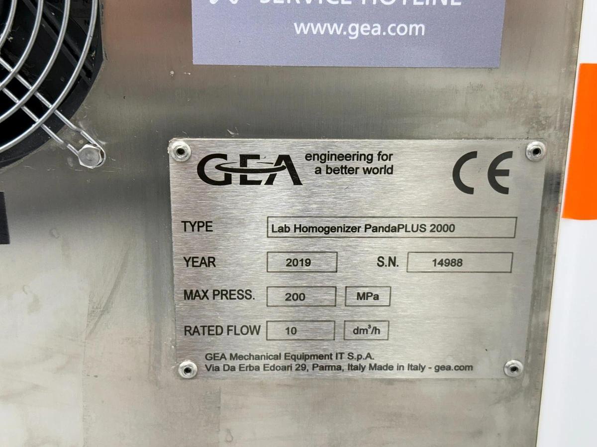 Used GEA Niro Soavi PandaPLUS 2000 Lab Homogenizer | Benchtop 200 MPa Two-Stage 2019