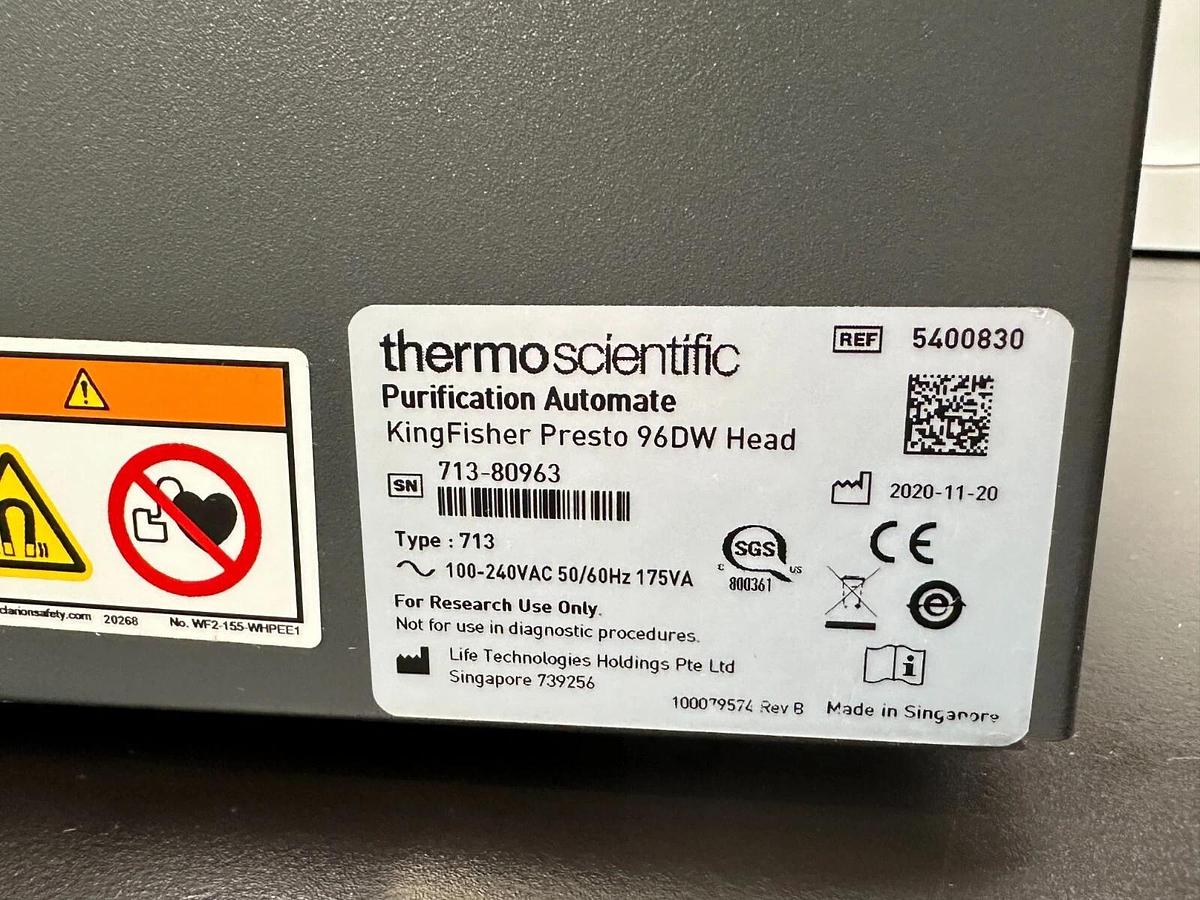 Used Thermo KingFisher KF Presto 96dw PCR Automated Purification System w/Warranty
