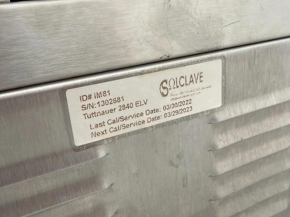 Used Tuttnauer Autoclave-Steam Sterilizer 2840 ELV-D