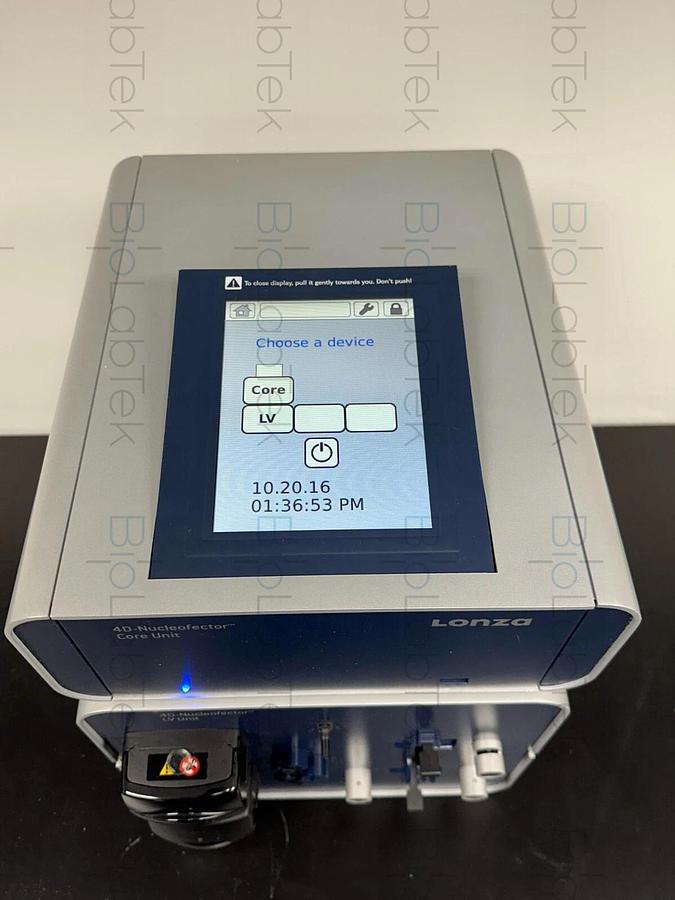 Used Lonza 4D Nucleofector Nucleofection Transfection System Core & LV Unit combo