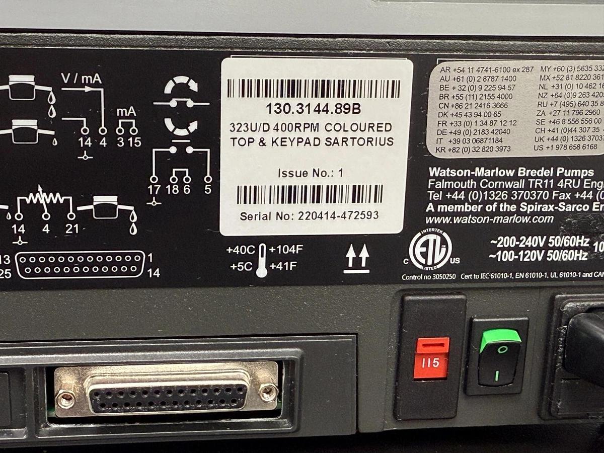 Used Sartorius Watson Marlow 323U/D  Peristaltic pump with 313 tube head