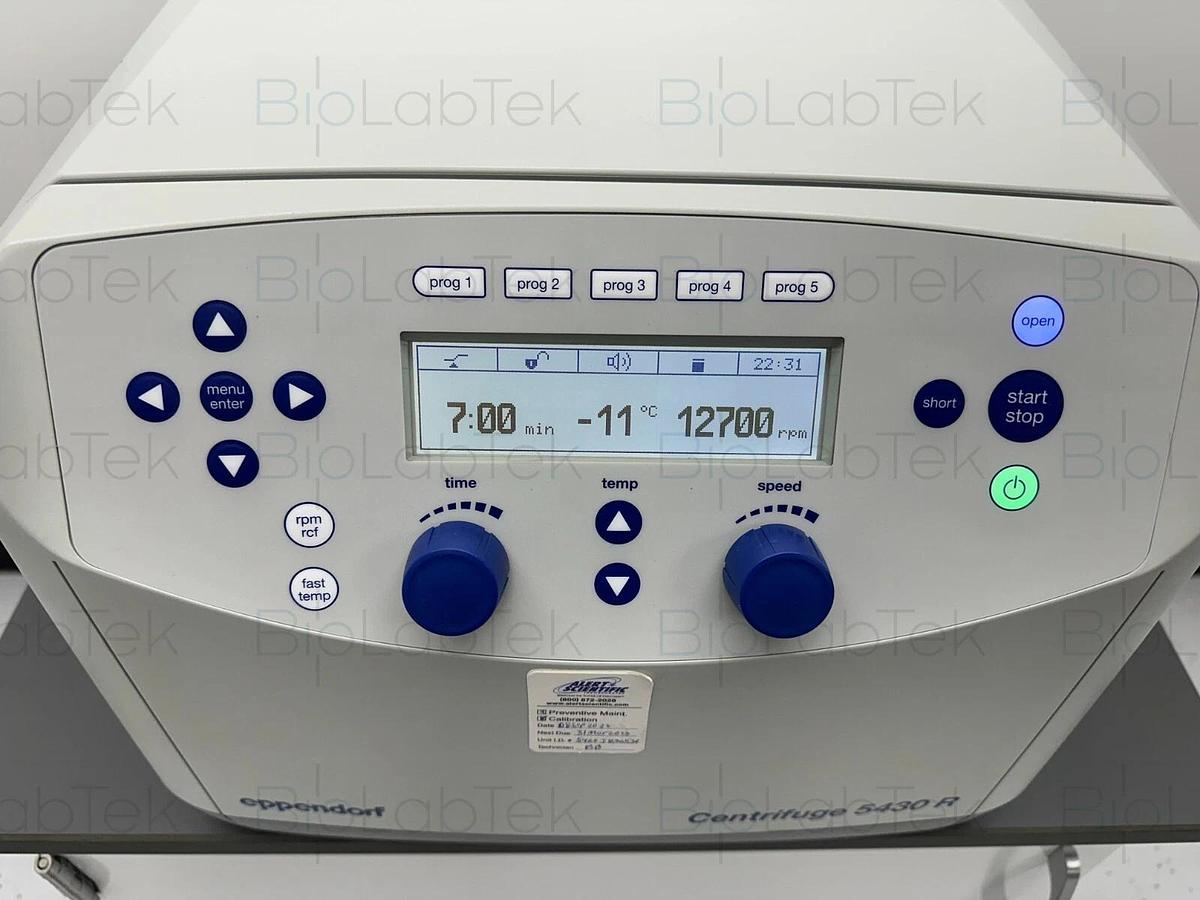 Used Eppendorf 5430R refrigerated centrifuge with rotor FA-45-48-11