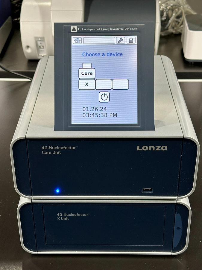 Used Lonza 4D Nucleofector Nucleofection Transfection System Core Unit & X Unit