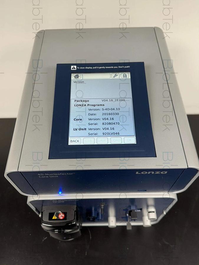 Used Lonza 4D Nucleofector Nucleofection Transfection System Core & LV Unit combo