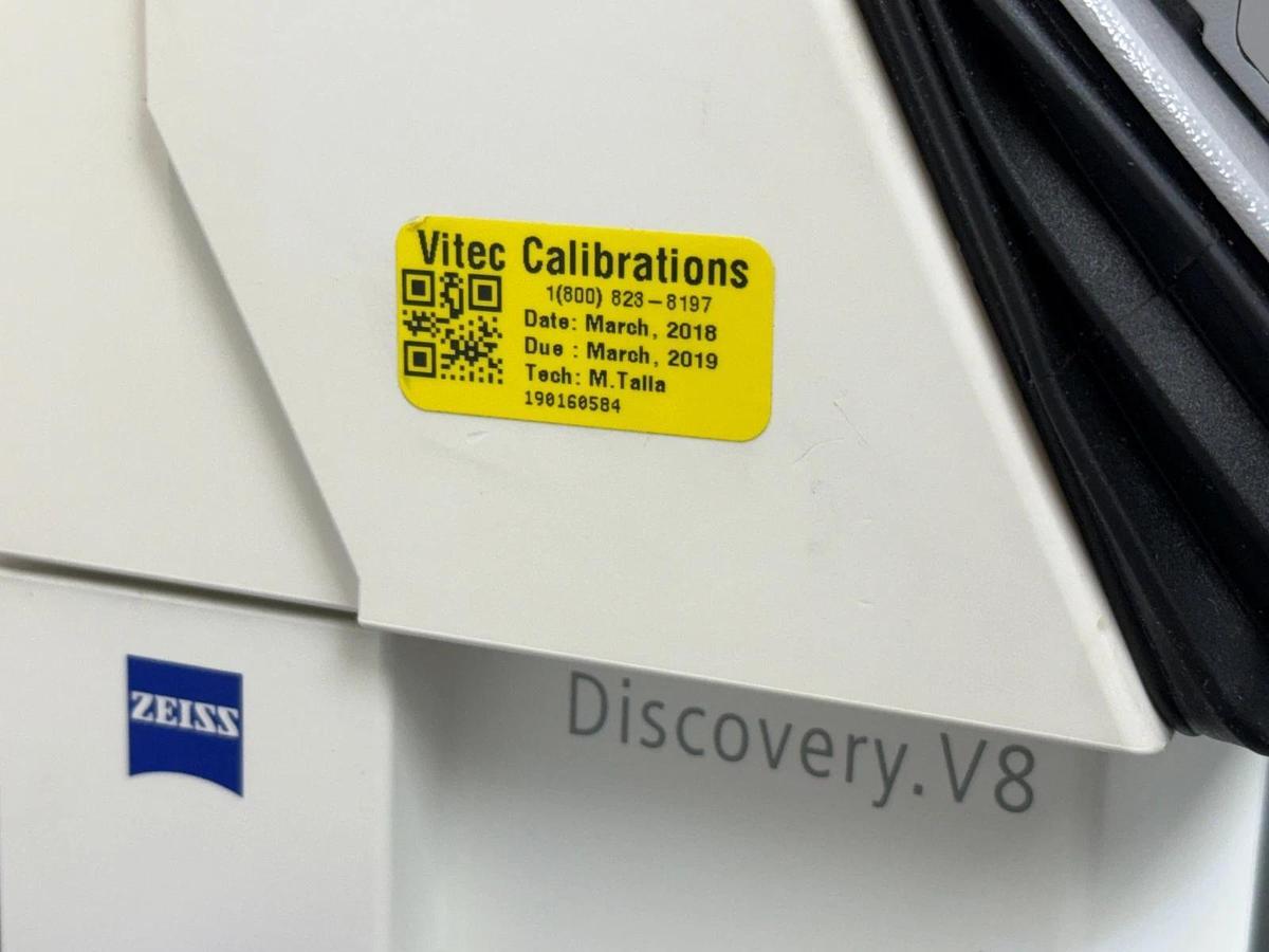 Used Zeiss SteREO Discovery.V8 Microscope Plan S 1.0x PL 10x/23 | 8x-63x Zoom Stand