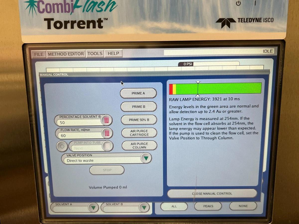 Used Teledyne CombiFlash Torrent Purification System +sample collector load frac pump