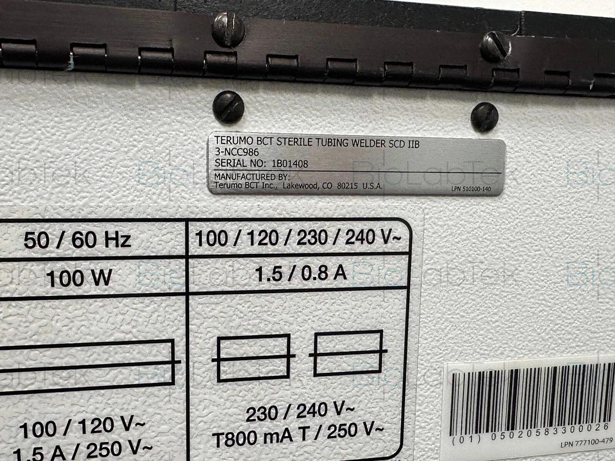 Used 2018 Terumo BCT SCD IIB sterile tubing tube welder 3NCC986