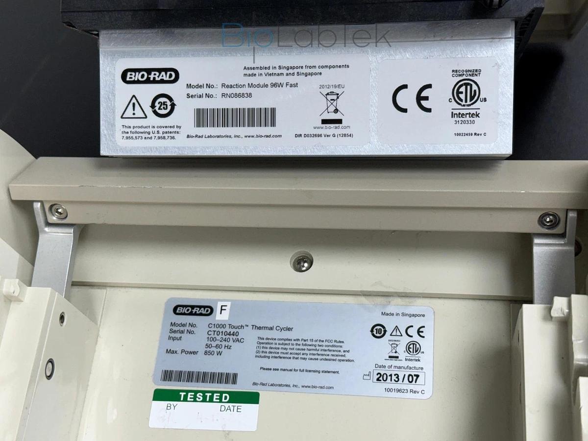 Used Bio-Rad C1000 Touch PCR Gradient Thermal Cycler with 96 well Fast module block