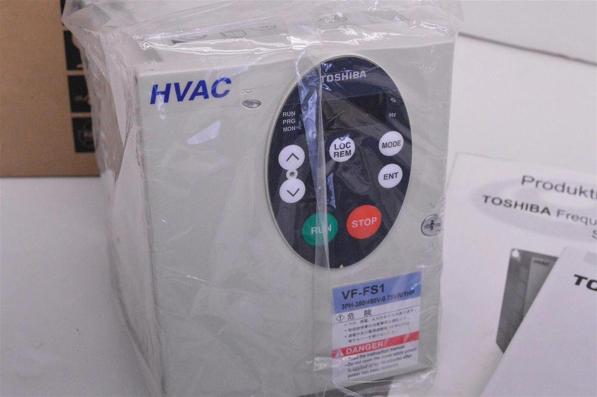Used Toshiba transistor inverter VFFS1-4007PL-WP 2.2a 1.6kVa 3ph 380/480v