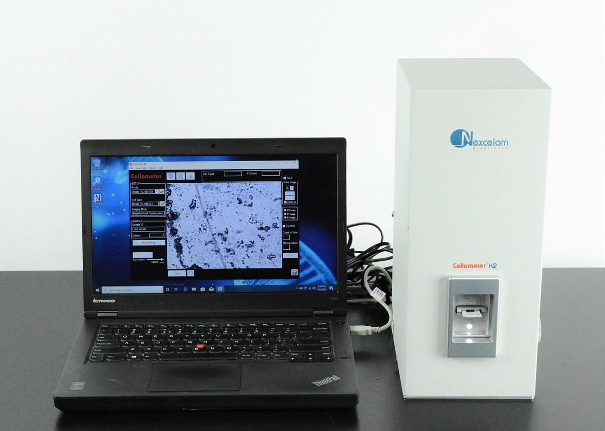 Used Nexcelom Cellometer K2 Image Cytometer Viability Cell Counter w/pc & Warranty