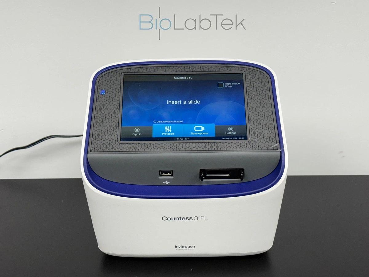 Used Thermo Invitrogen Countess 3 FL Cell Counter with Evos TxRed & GFP Led Cubes