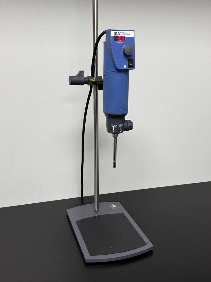 Used IKA T 18 Digital ULTRA-TURRAX Homogenizer Disperser With 1-100ml Tool & Stand