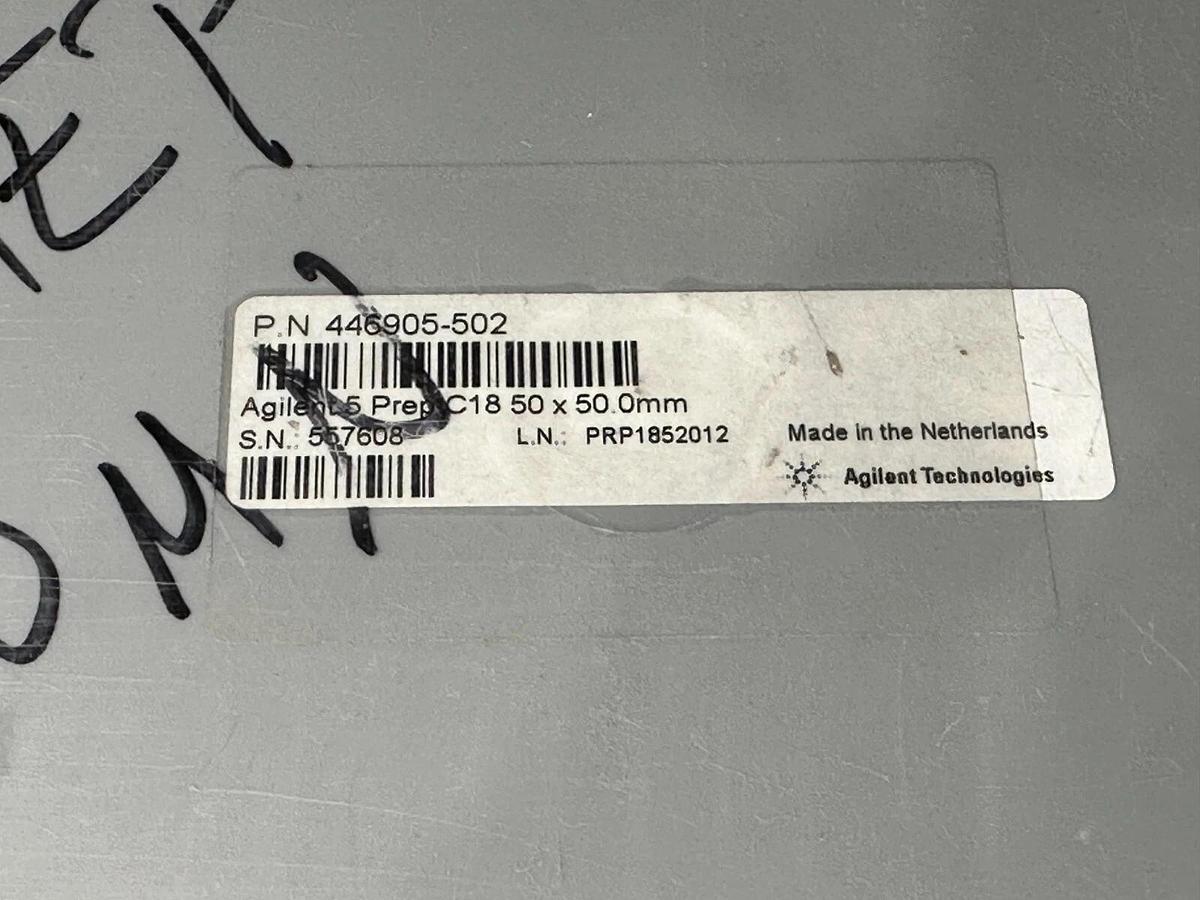Used NEW Agilent HPLC Column Prep-C18 100a 5µm 50x50mm 446905-502