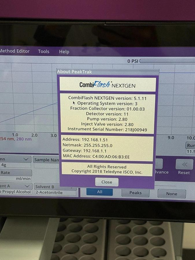 Used Teledyne Isco Combiflash NextGen 300 UV Flash Chromatography System