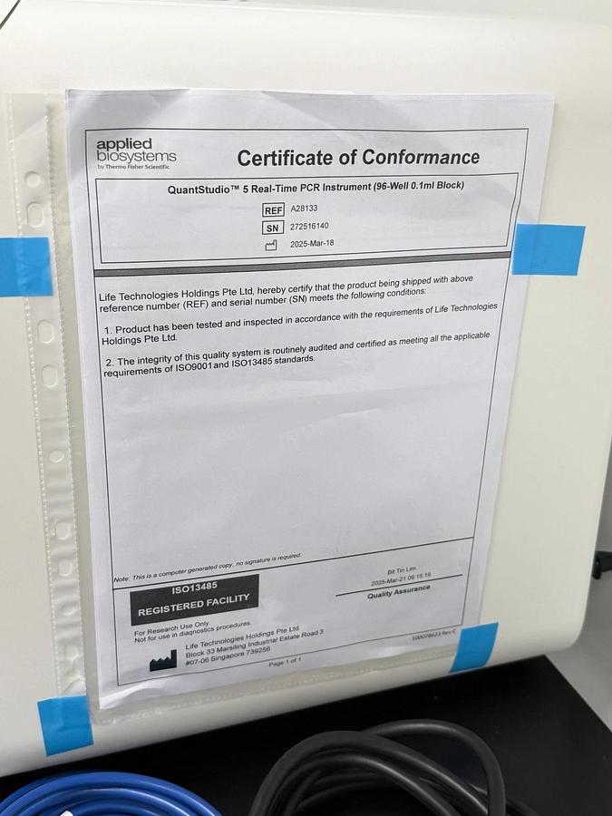 Used Applied Biosystems QuantStudio 5 Real-Time qPCR System | 0.1mL 96-Well 2025
