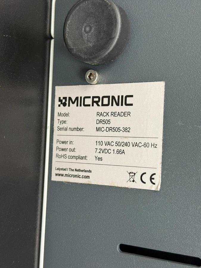 Used Micronic DR505 Rack Reader and Side Barcode Reader