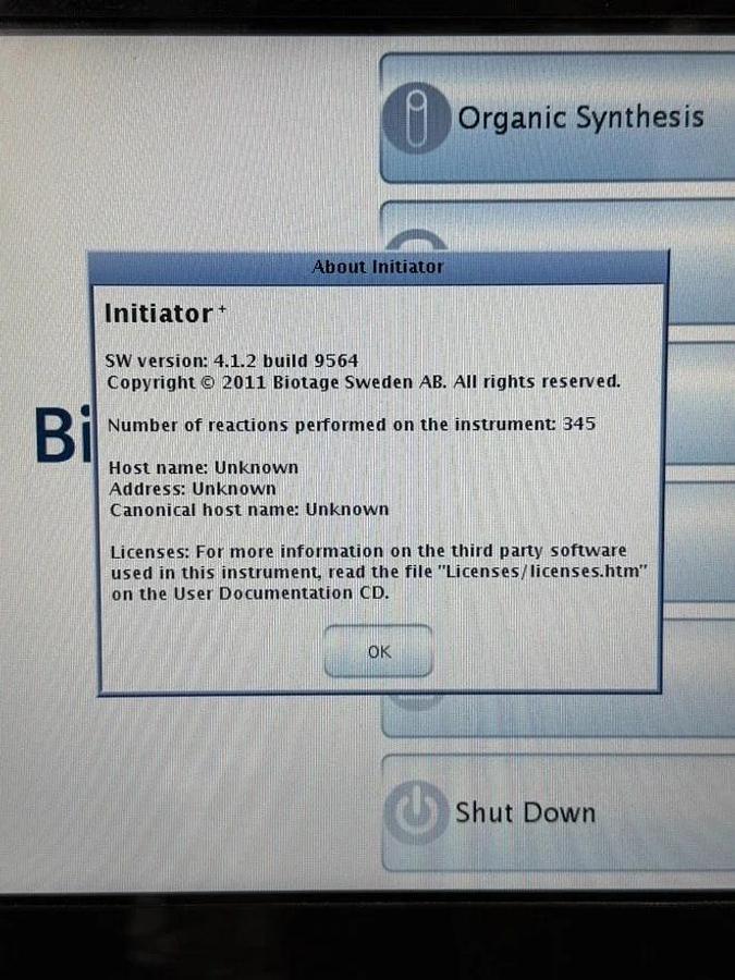 Used Biotage Initiator+ plus Microwave Synthesizer & robot sixty