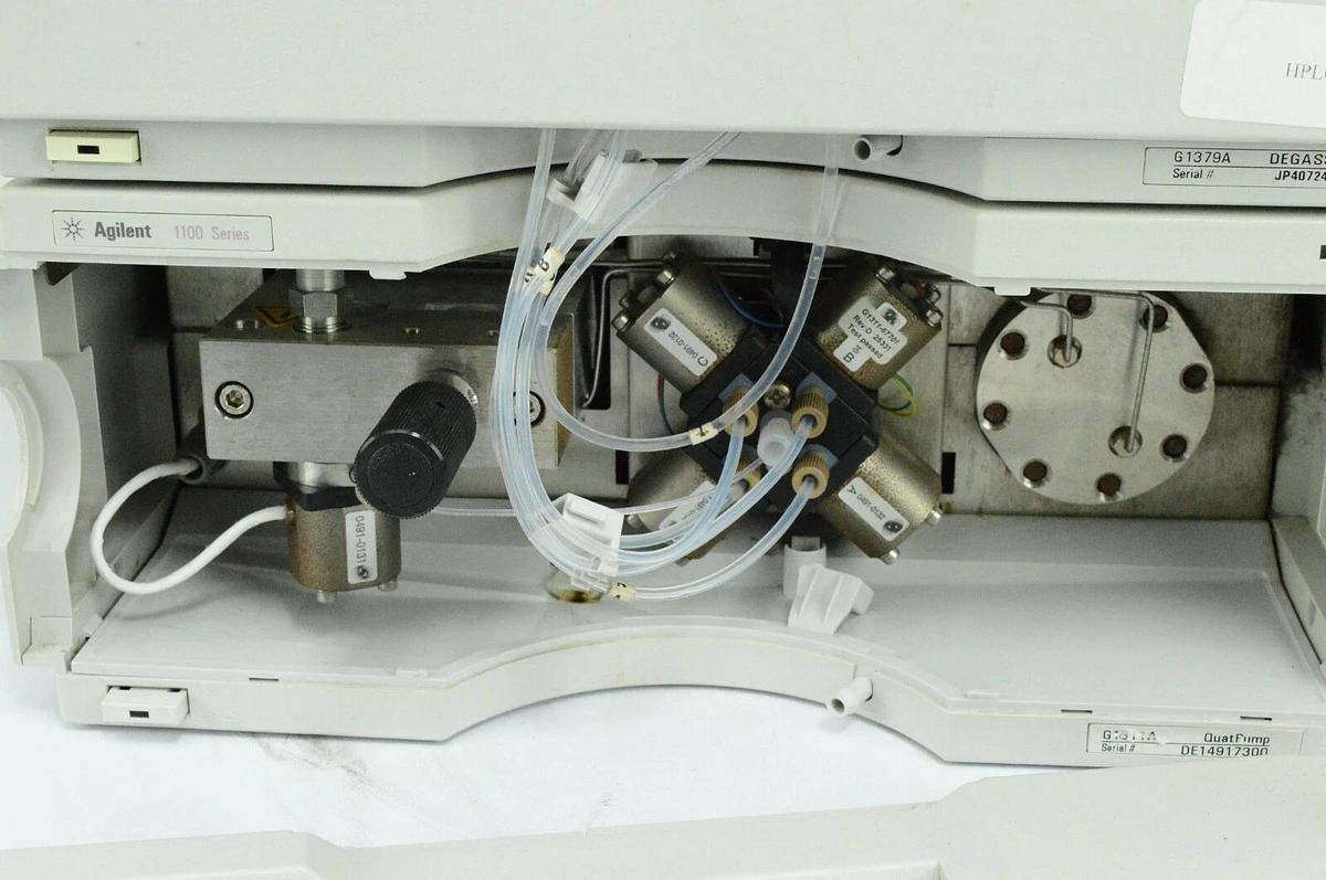 Used Agilent 1100 HPLC G1311A Quat Pump with G1379A Degasser & tray