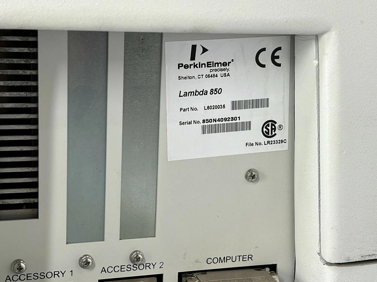 Used Perkin Elmer Lambda 850 UV/VIS Spectrophotometer L6020035 System