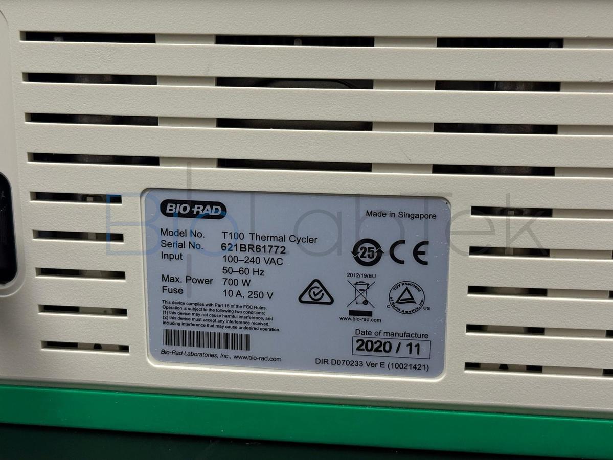 Used Bio-Rad T100 Thermal Cycler | 96-Well Gradient PCR Low Hours
