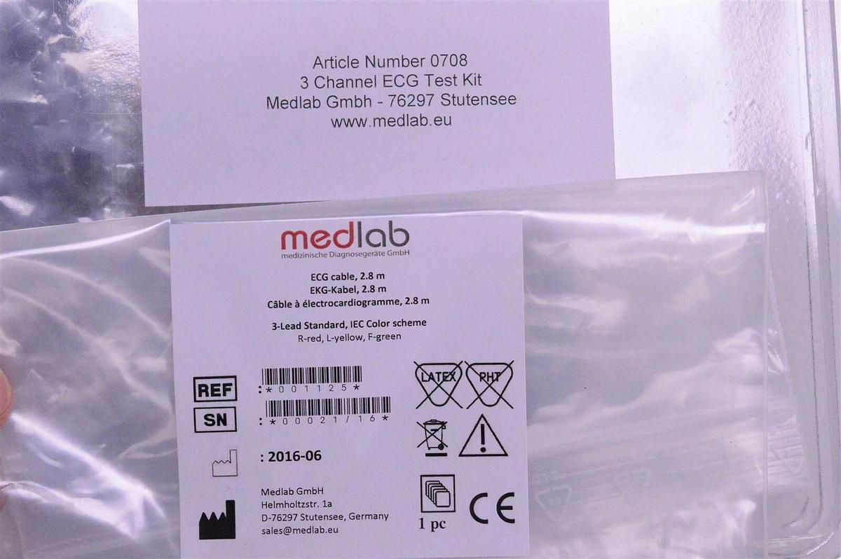 Used 2x Medlab 3 Channel ECG Test Kit bloodpressure board pcb EG01010 EG02000 0708