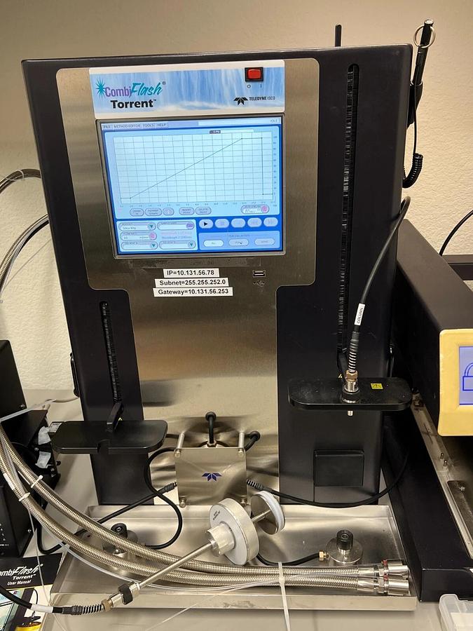 Used Teledyne CombiFlash Torrent Purification System +sample collector load frac pump