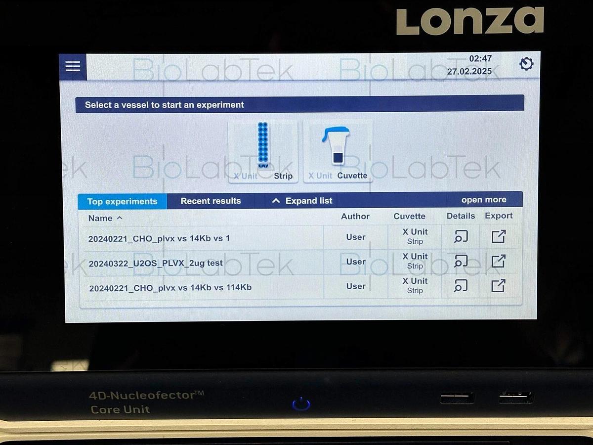 Used Lonza 4D Nucleofector Nucleofection Transfection System Core & X Unit combo