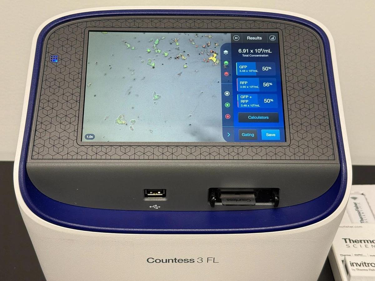 Used Invitrogen Countess 3 FL Automated Cell Counter | GFP & RFP EVOS Light Cubes