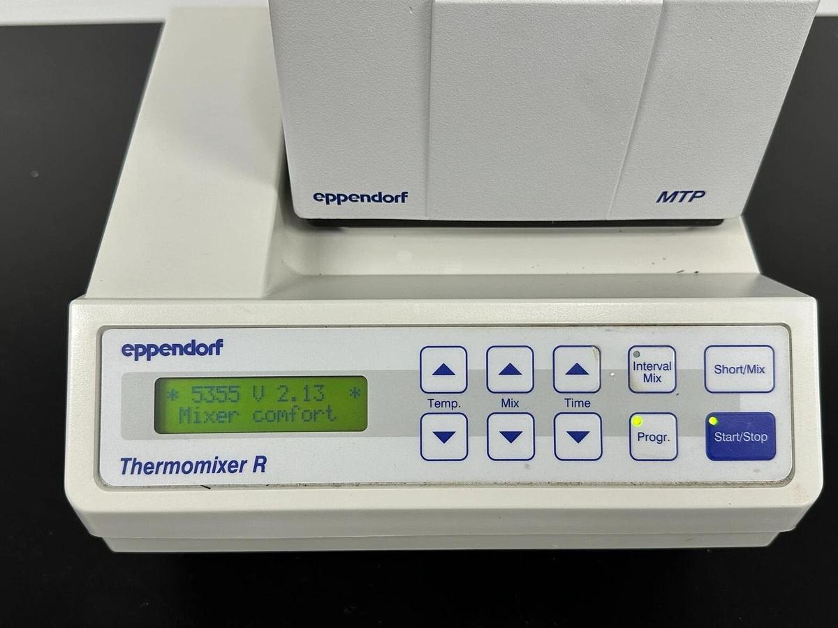 Used Eppendorf ThermoMixer R 5355 heat/cool shaker mixer with MTP block & tube holder