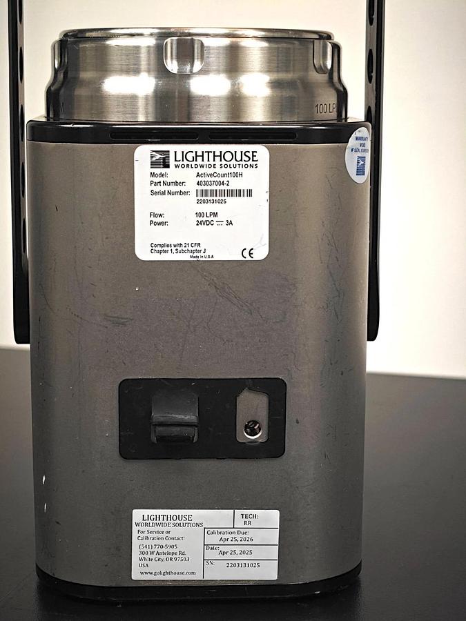 Used Lighthouse ActiveCount 100H Microbial viable Particle Counter Air Sampler w/Case